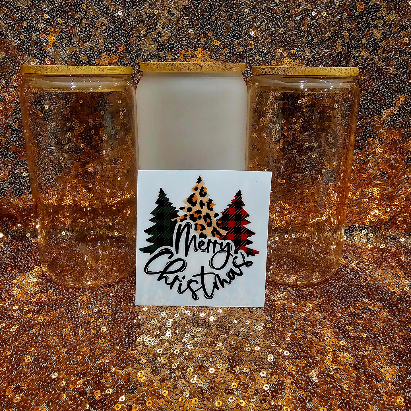 Merry Christmas Trees UV Decal