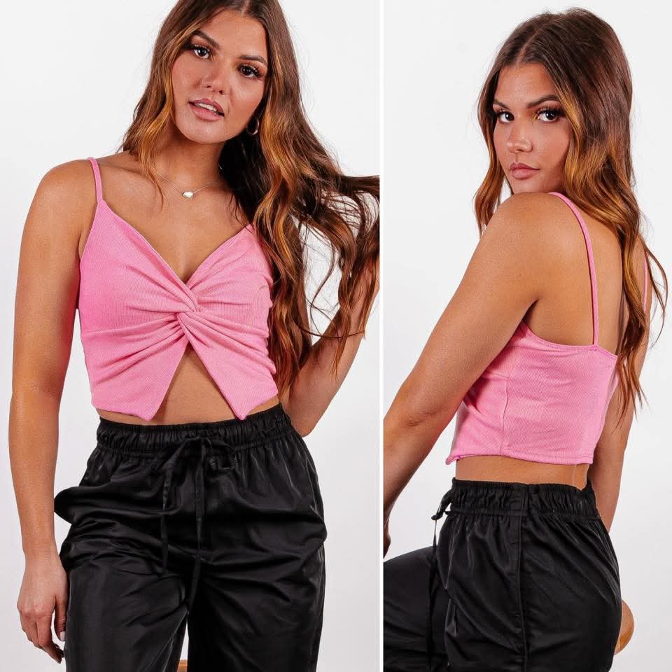It's a Wrap Pink Knot Crop Top