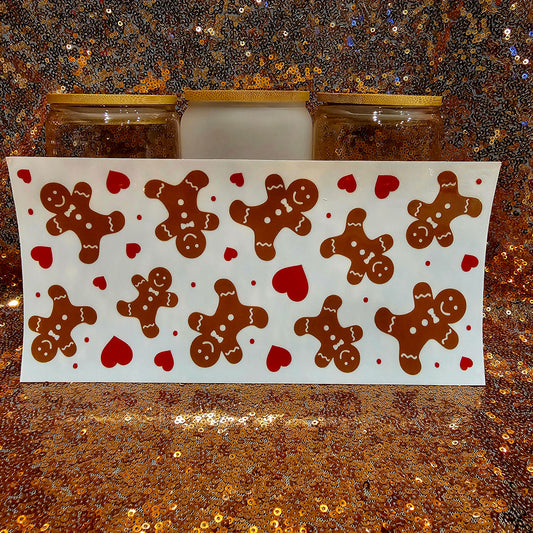 Gingerbread and Hearts 16oz UV Wrap