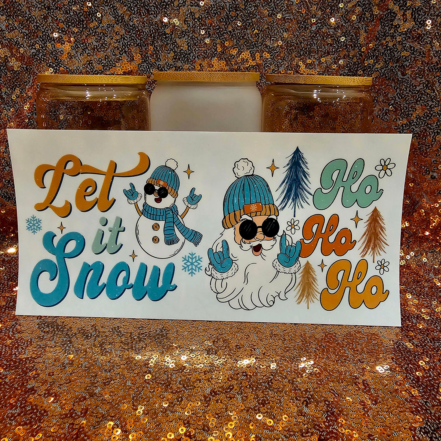 Retro Let It Snow Ho Ho Ho 16oz UV Wrap