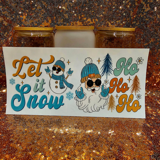 Retro Let It Snow Ho Ho Ho 16oz UV Wrap