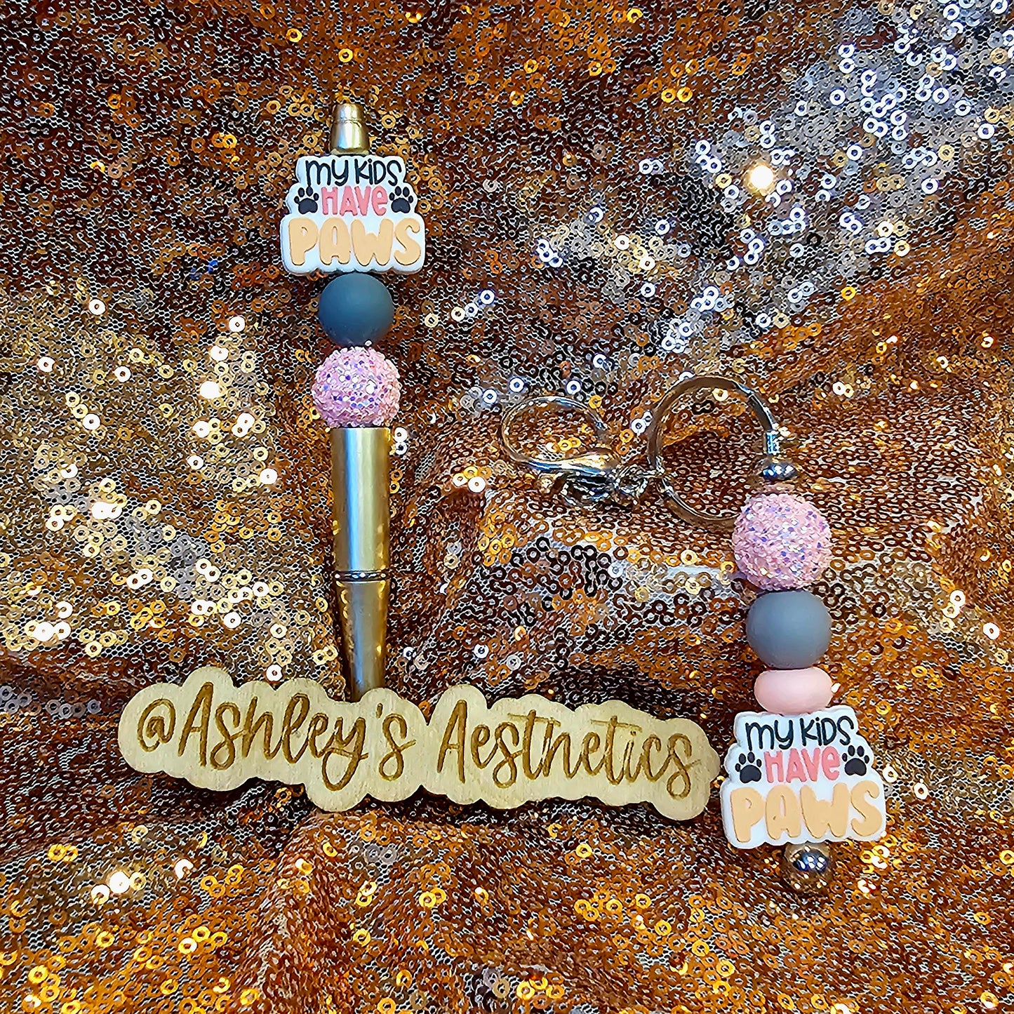 My Kids Have Paws Pen & Keychain Set