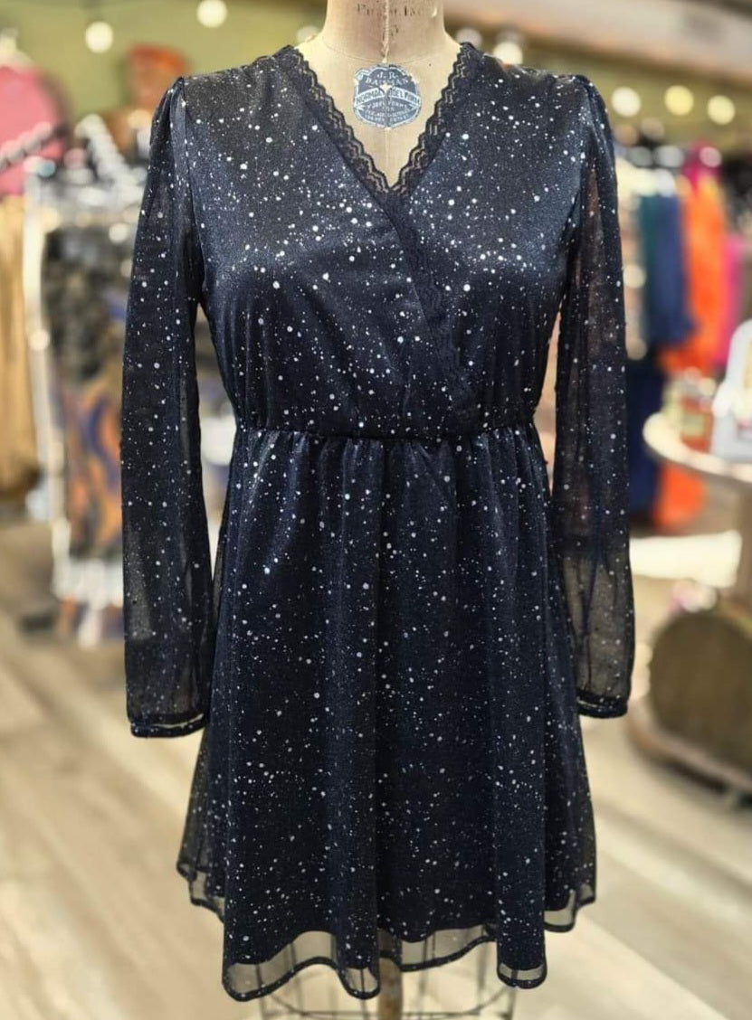Girl's Night Out Black Sparkle Dress