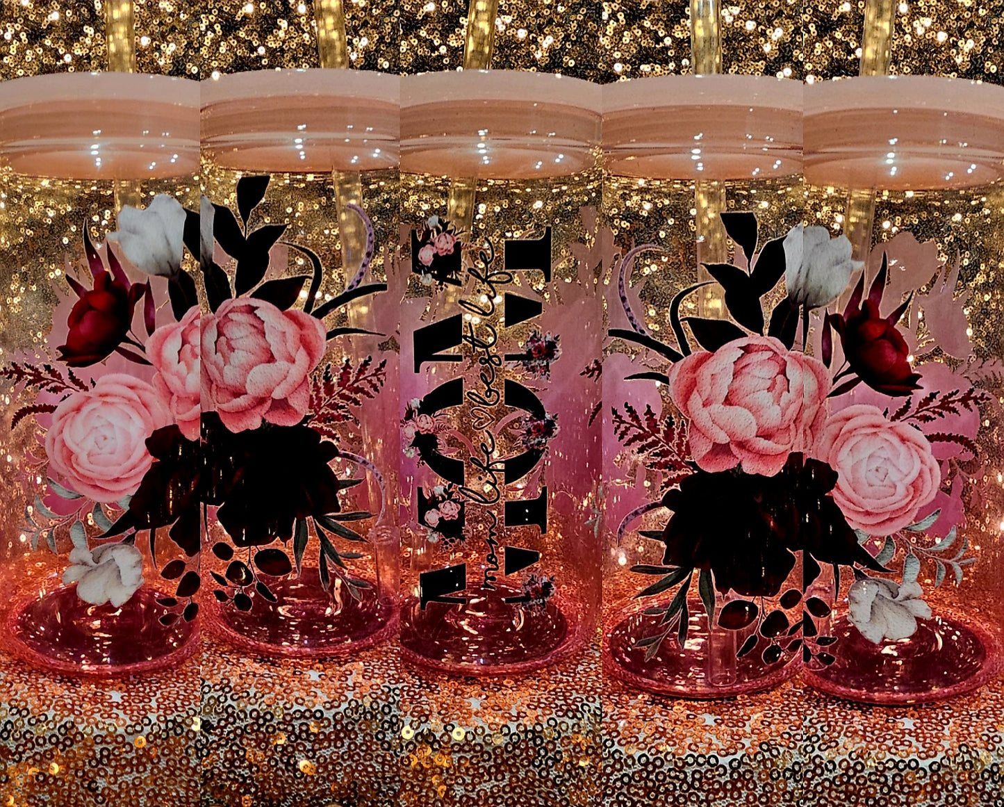 Pink Ombre Mom Life Best Life Glass Cup