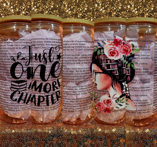 Just One More Chapter 16oz Pink Glass Cup