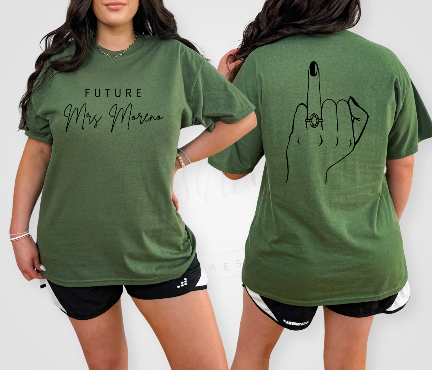 Future Mrs. Customizable with Middle Ring Finger Back