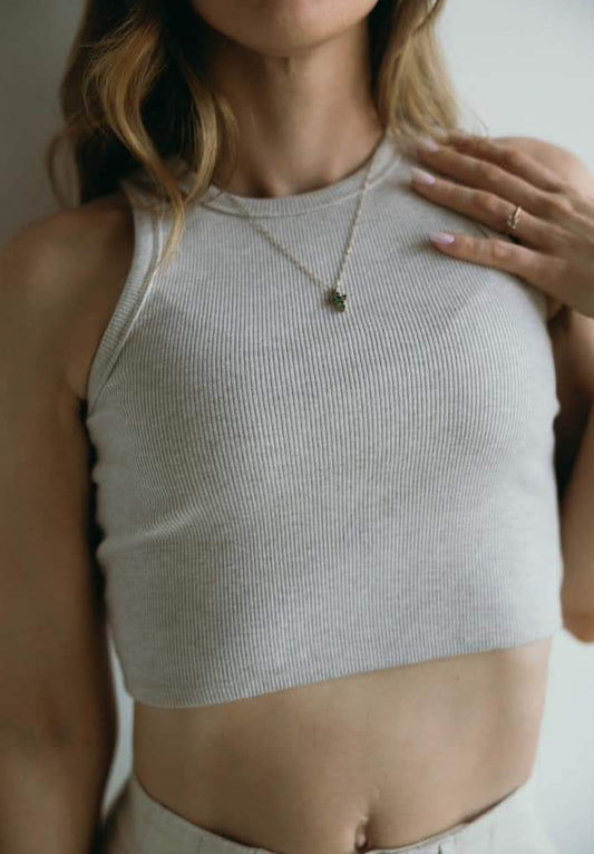 High Crew Cropped Racerback Tank