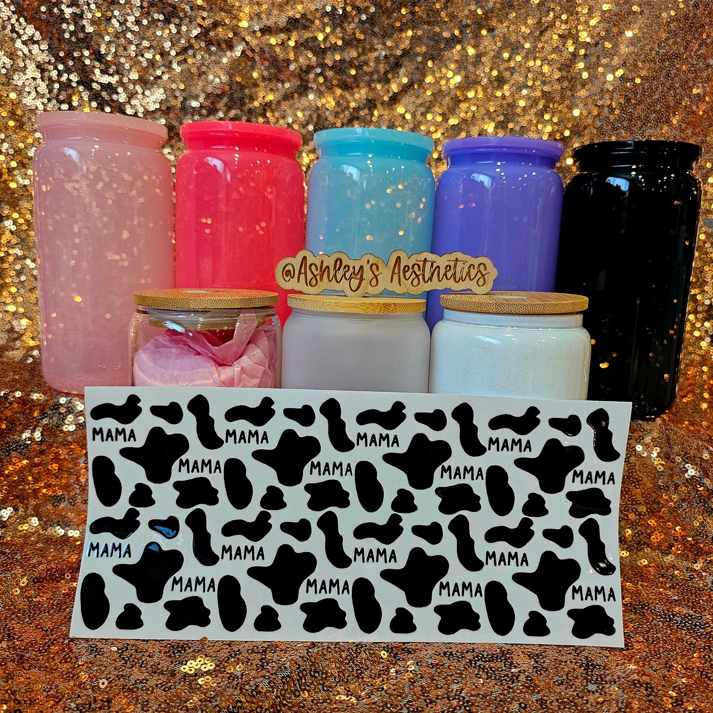 Mama Cow Print 16oz UV Wrap