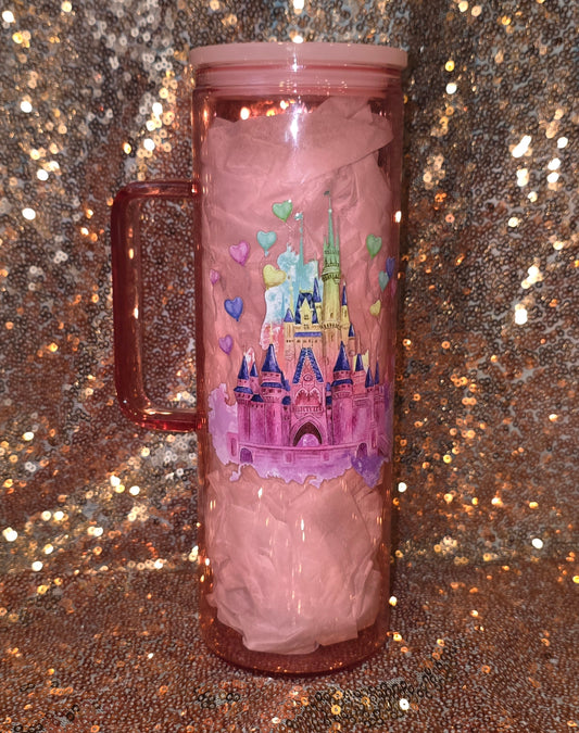Magical Castle 20oz Tall Pink Glass Mug