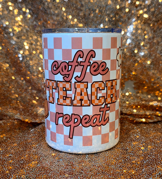 Coffee Teach Repeat 16oz Travel Mug with Lid