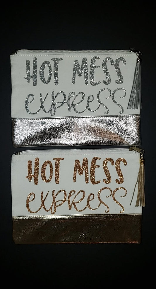 Metallic with Glitter Designed Cosmetic Bag