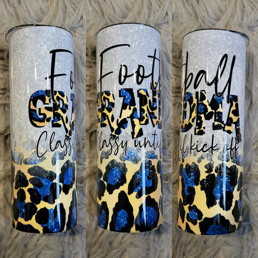 Football Grandma Classy Until Kickoff Tumbler