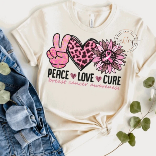 Peace Love Cure Breast Cancer Awareness
