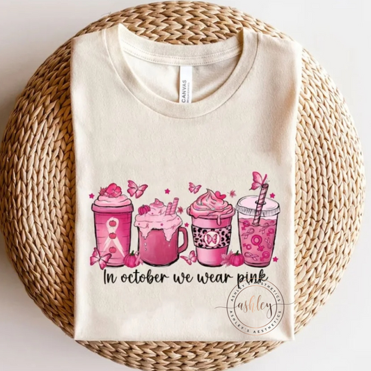 In October We Wear Pink Coffee Cups